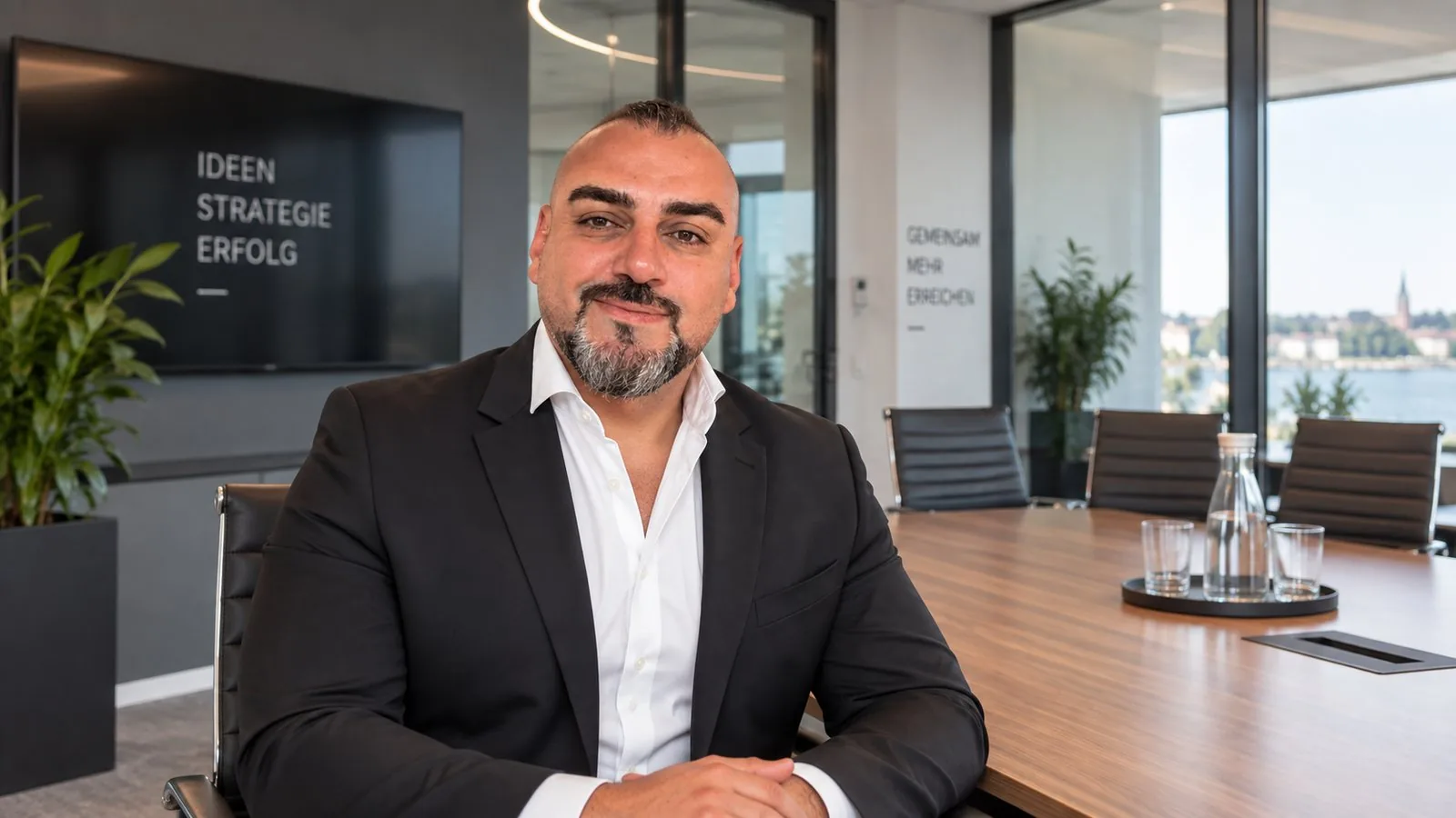 Hamsher Dakouri im Besprechungsraum von Seepersonal in Konstanz